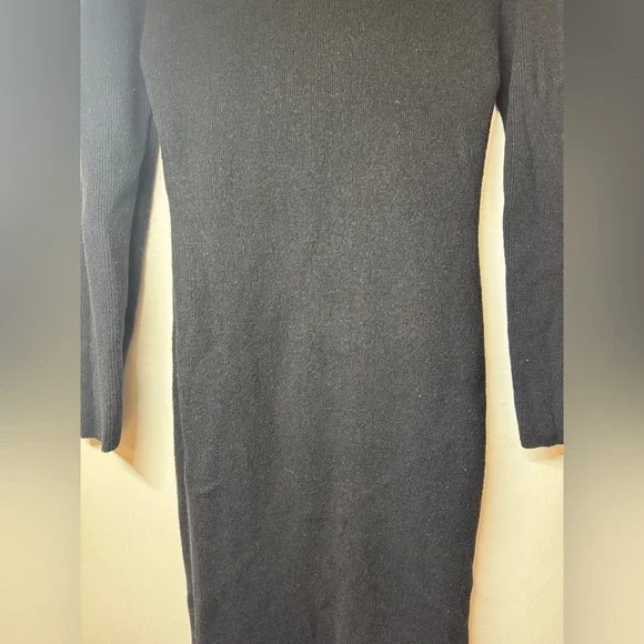Vintage Anne Klein II Wool Blend Black Knit Midi Sweater Dress Size XS - Picture 6 of 16